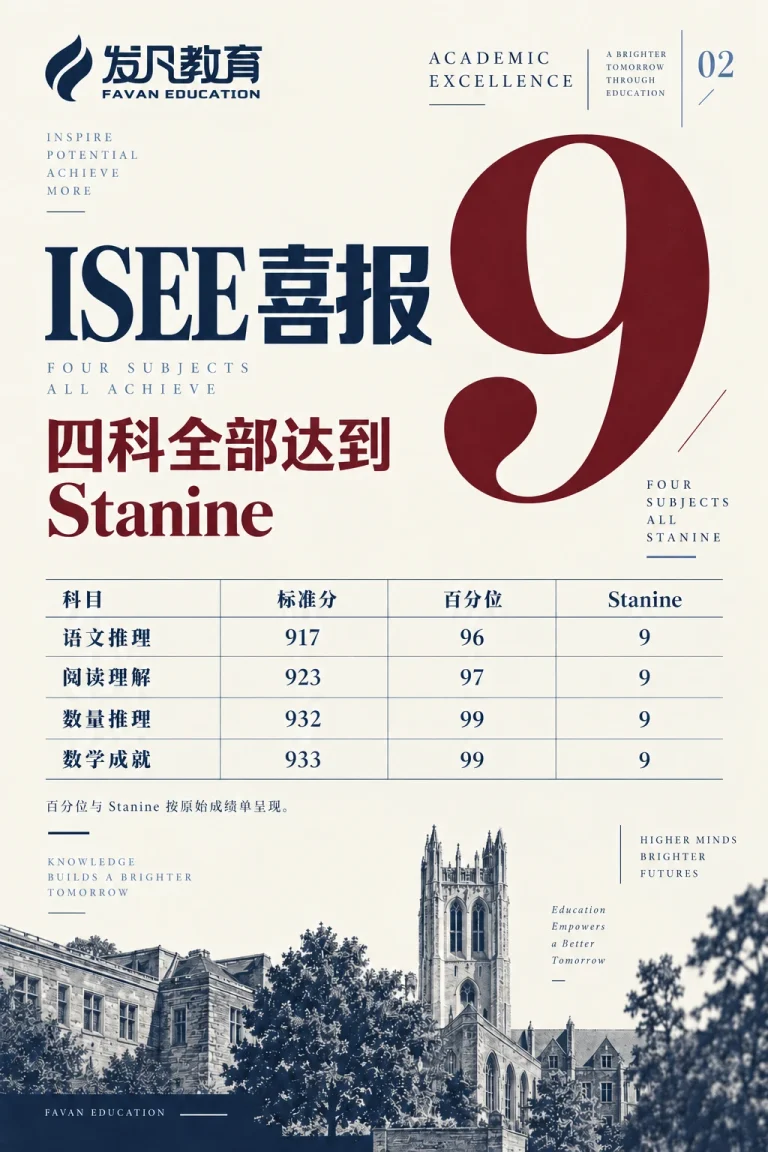 ISEE 四科 Stanine 9
