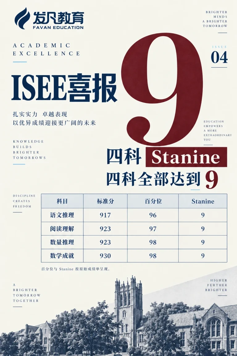 ISEE 四科 Stanine 9