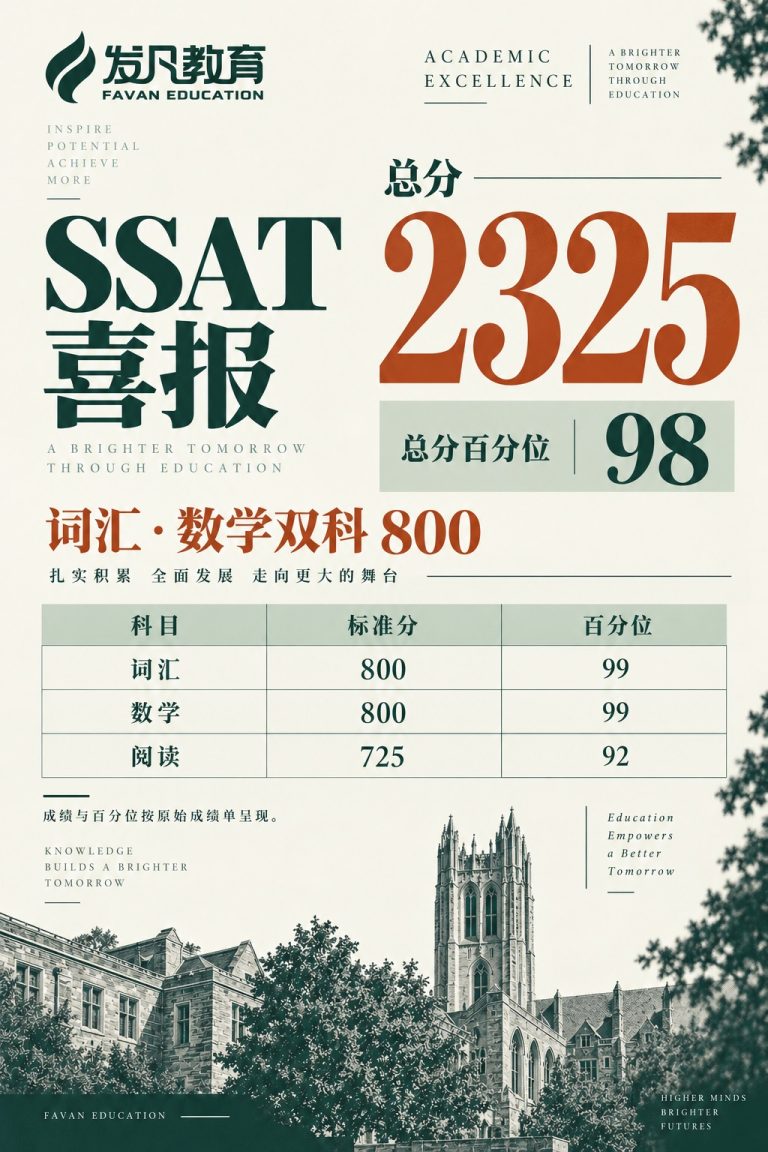 SSAT 总分 2325
